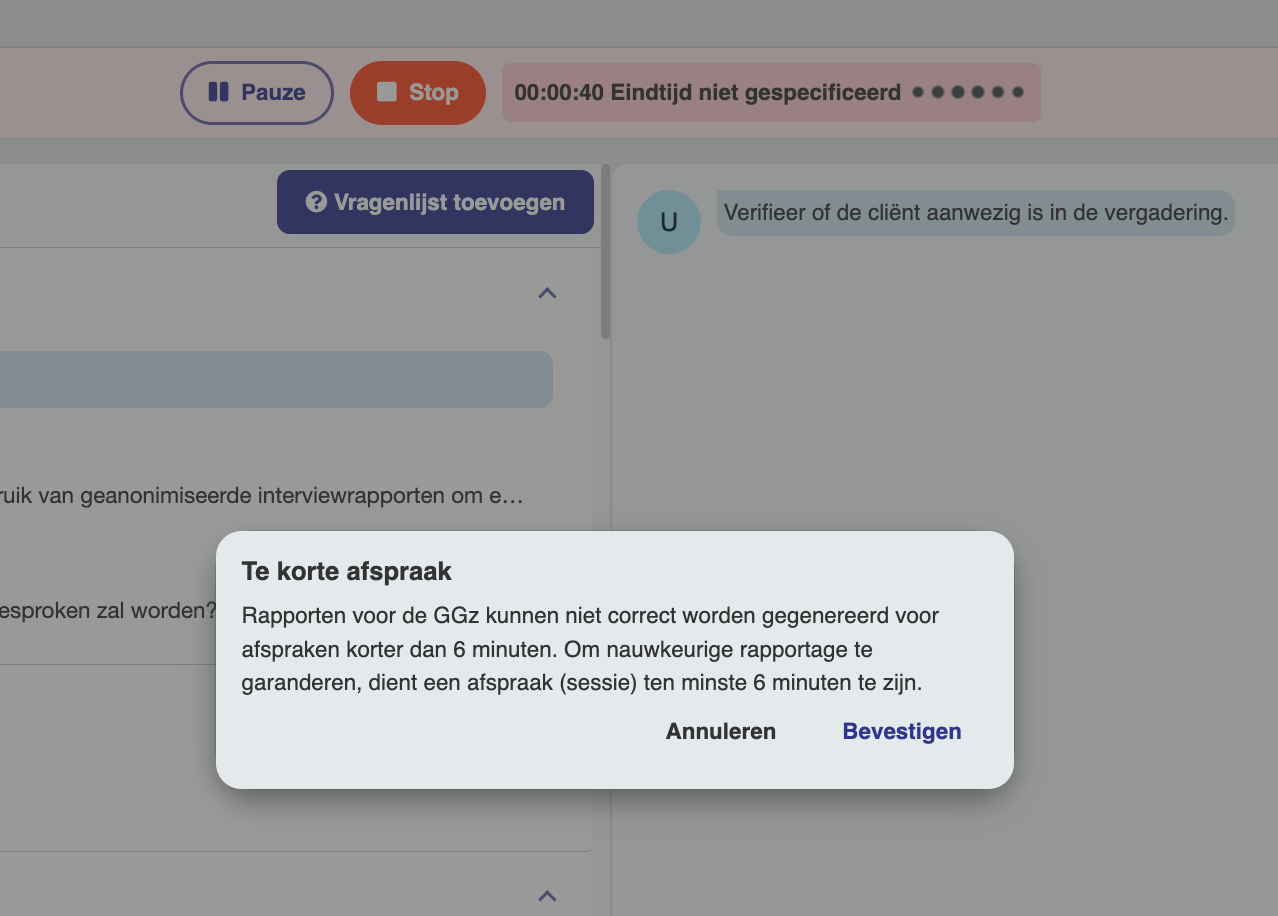Uitleg foutmelding